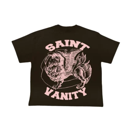 Saint Vanity BROWN & PINK GRIFFIN TEE
