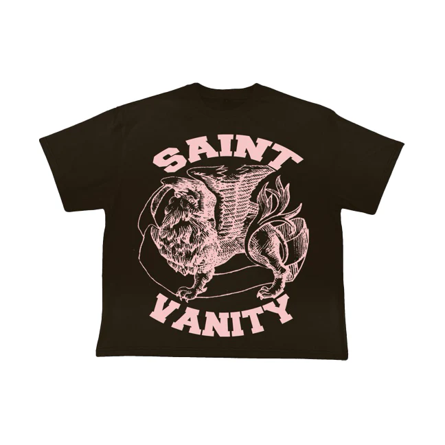 PinkonBrown Saint Vanity BROWN & PINK GRIFFIN TEE