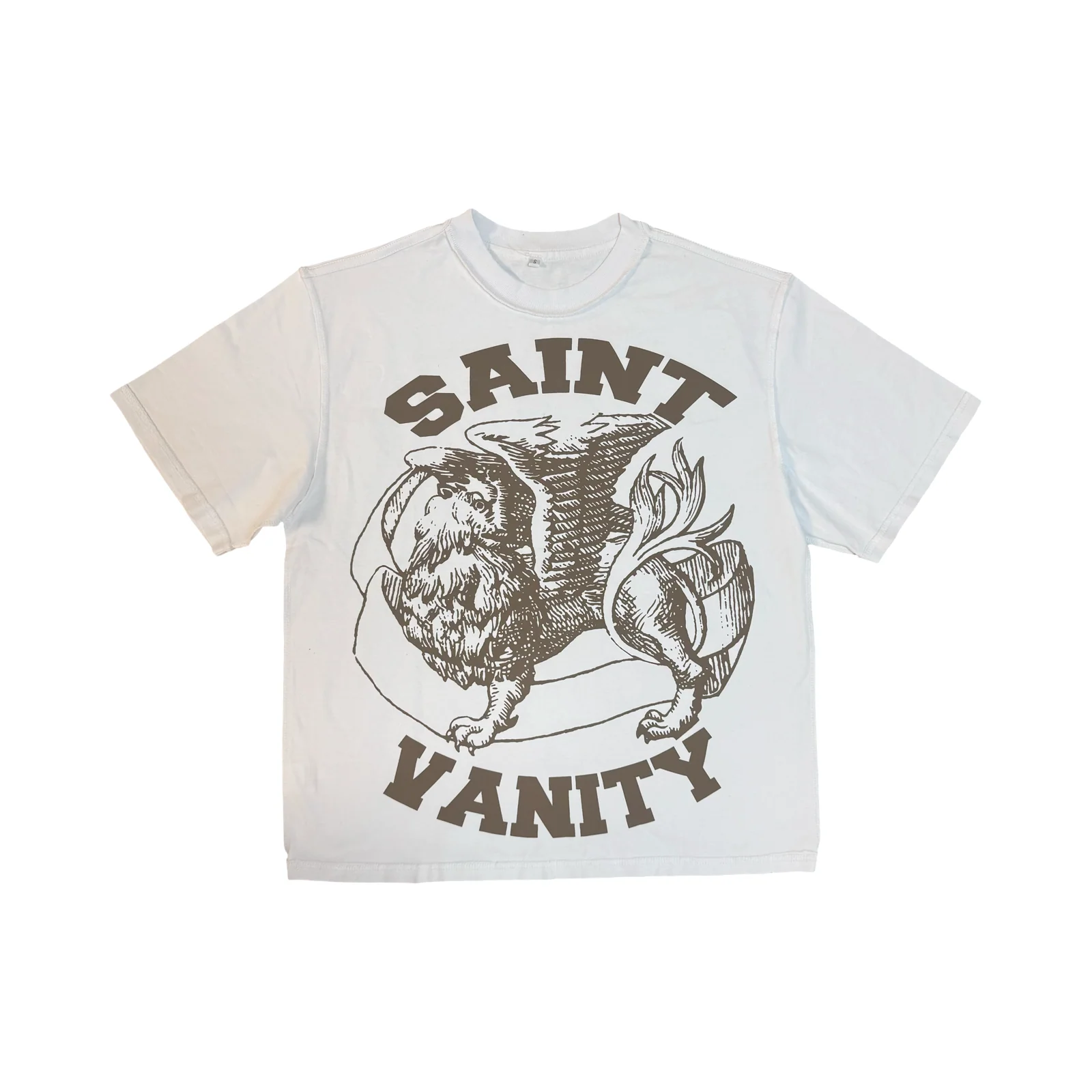 IMG-8191 Saint Vanity WHITE & BROWN SAINT VANITY T-SHIRT