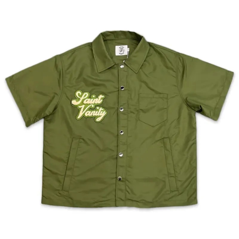 Olive-Saint-Vanity-Nylon-Button-Up-Tee Olive Saint Vanity Nylon Button-Up Tee